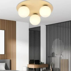 Sale Rustykalna, drewniana lampa sufitowa z kloszami 1142/3B KENZO | Kaja Żyrandole Nowoczesne