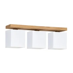 Sklep Kaja Rustykalna, drewniana lampa z białymi abażurami 2284374 INGER | Kaja