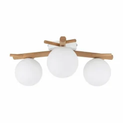 Best Rustykalna, drewniana lampa sufitowa z kulami TK 5308 SHERON | Kaja Żyrandole Nowoczesne