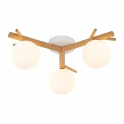 Best Rustykalna, drewniana lampa sufitowa z kulami TK 5308 SHERON | Kaja Żyrandole Nowoczesne