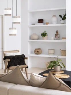 Sklep Kaja Rustykalna lampa wisząca, trzy abażury, do salonu K-5272 z serii CEZAR