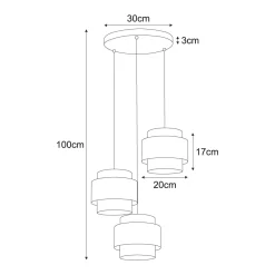 Sklep Kaja Rustykalna lampa wisząca, trzy abażury, do salonu K-5272 z serii CEZAR