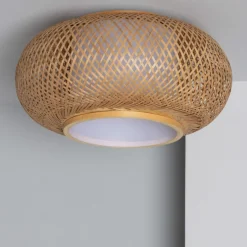 Online Rustykalny plafon z plecionym abażurem ABR-NPL4-BH-E27 BOHO | Kaja Żyrandole Nowoczesne