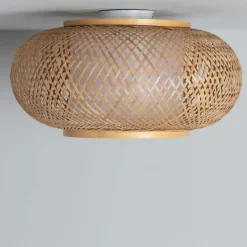 Online Rustykalny plafon z plecionym abażurem ABR-NPL4-BH-E27 BOHO | Kaja Żyrandole Nowoczesne