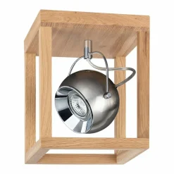 Hot Satynowy reflektor GU10 w drewnianej oprawie 5227174 ROY | Kaja Żyrandole Nowoczesne