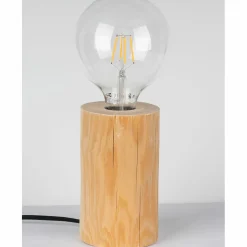 Sklep Kaja Smukła, drewniana lampka bez klosza 76910151 TRABO TABLE | Kaja