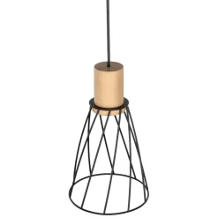 Store Smukła, druciana lampa z drewnem TK 10155 MODESTO WOOD SOSNA | Kaja Żyrandole Nowoczesne