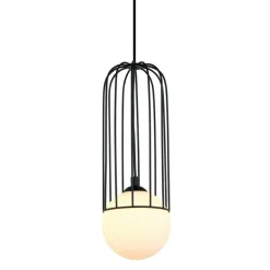 Best Sale Smukła lampa wisząca z białą kulą MDM-3938/1 BK SIMON | Kaja Żyrandole Nowoczesne