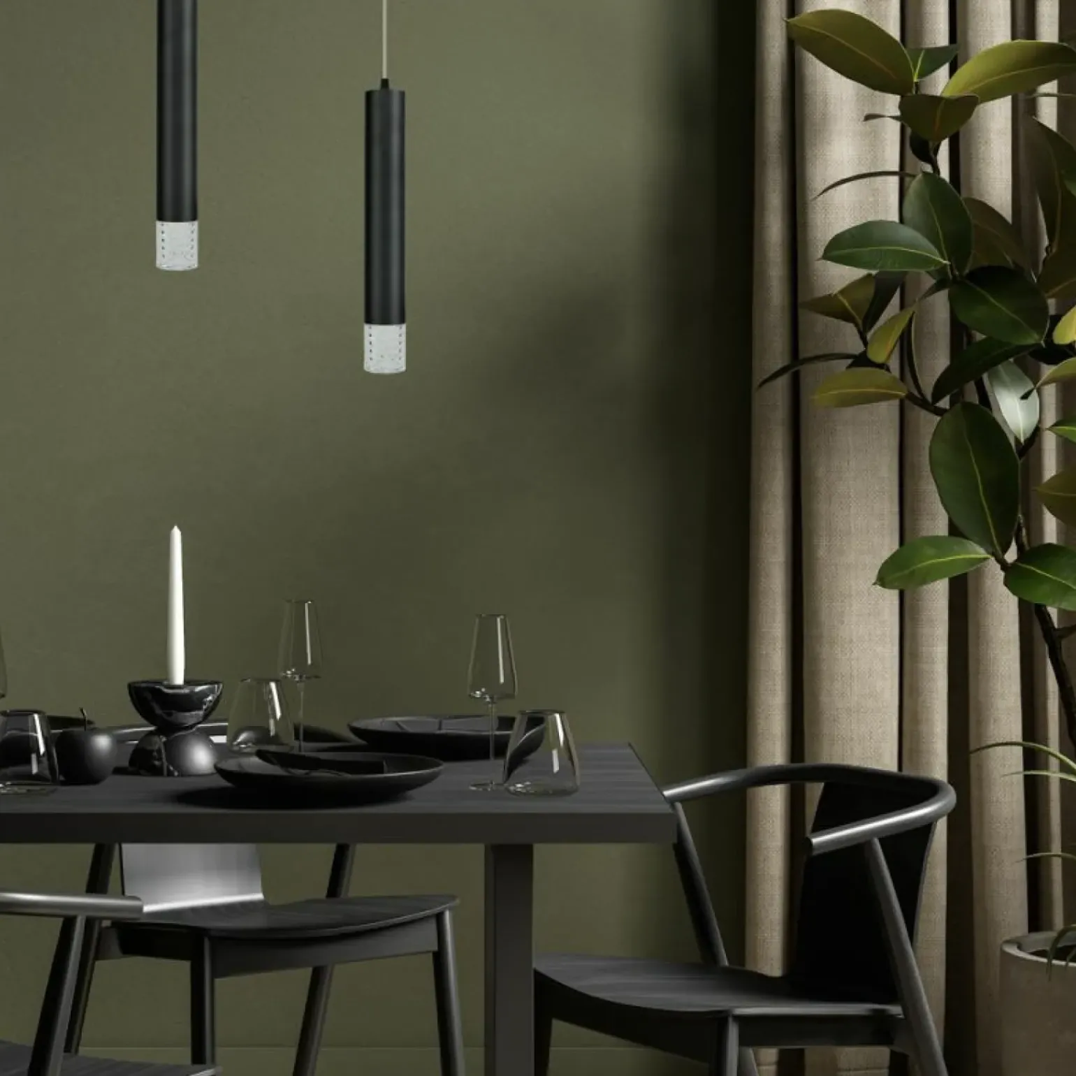 Store Smukła lampa wisząca z dekoracyjnym zakończeniem ML8877 TUBI | Kaja Żyrandole Nowoczesne