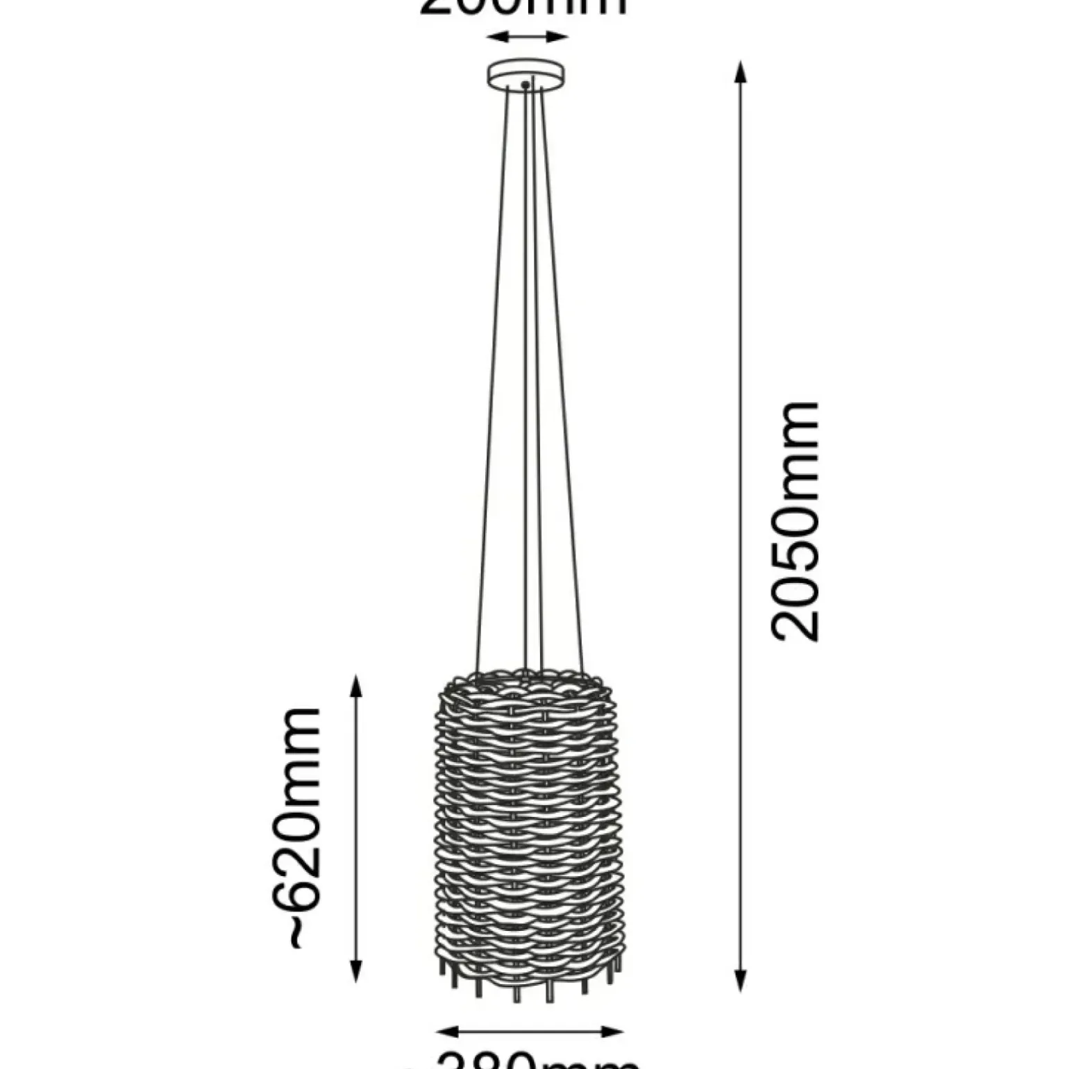 Best Sale Smukła lampa wisząca z plecionym abażurem ANT 5091 SUAMI | Kaja Żyrandole Nowoczesne