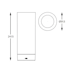 Sklep Kaja Smukła lampka na stolik na tarasie ZM 1002 ESTERNO | Kaja Oświetlenie