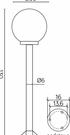 Sklep Kaja Solidna lampa ogrodowa, klosz o śr. 30cm K 5002/2/K 300 z serii KULE | Kaja Oświ