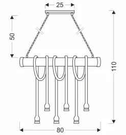 Outlet Spektakularna lampa wisząca, na sześć żarówek 36-28693 z serii VINT | Kaja Oświe Żyrandole Nowoczesne