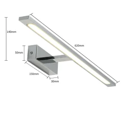 Sklep Kaja Srebrna lampa ścienna 62cm LED 4000K GS-LWB-20W CH ISLA | Kaja
