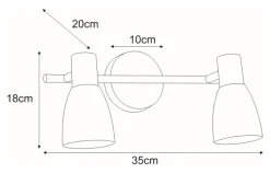 Sklep Kaja Srebrna lampa nad lustro w łazience K-8000/2 HUGO | Kaja Oświetlenie