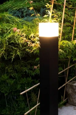 Sklep Kaja Srebrna lampa ogrodowa, stojąca, wys. 33cm CB-330 AL z serii CUBE | Kaja Oświetl
