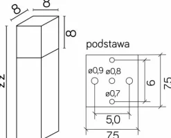 Sklep Kaja Srebrna lampa ogrodowa, stojąca, wys. 33cm CB-330 AL z serii CUBE | Kaja Oświetl