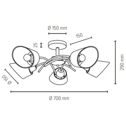Sklep Kaja Srebrna lampa sufitowa do klasycznego wnętrza 8341528 METTE | Kaja