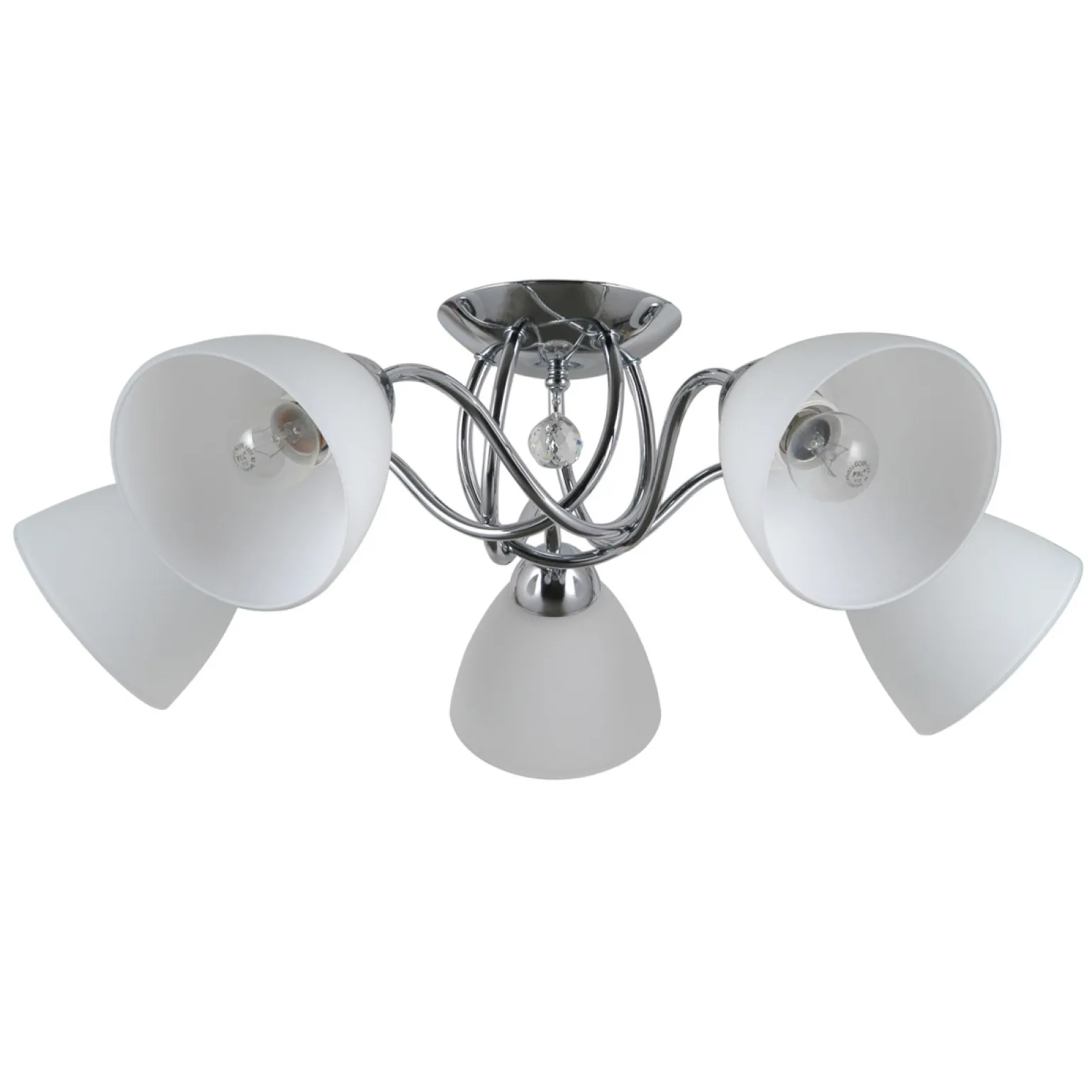 Sklep Kaja Srebrna lampa sufitowa do salonu PND-5643-5 LUGANO | Kaja Oświetlenie