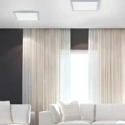 Shop Srebrna lampa sufitowa LED - kwadrat 14750-21 z serii FLAT | Kaja Żyrandole Nowoczesne