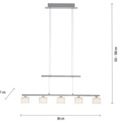 Online Srebrna lampa sufitowa LED - pięć źródeł LED 2209-55 z serii HYDRA Żyrandole Nowoczesne