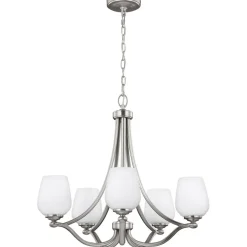 Fashion Srebrna lampa wisząca na 5 żarówek FE-VINTNER5 z serii VINTNER Żyrandole Nowoczesne