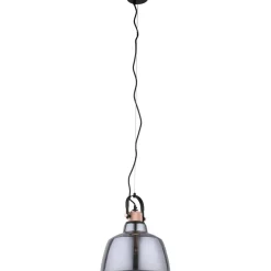 Discount Srebrna lampa wisząca z kloszem na duży gwint 8380 | Kaja Oświetlenie Żyrandole Nowoczesne