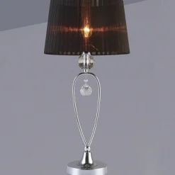 Sklep Kaja Srebrna lampka z czarnym abażurem MTM1637-1 VIVIEN | Kaja Oświetlenie