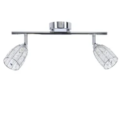 Flash Sale Srebrna listwa sufitowa, regulowane klosze 92-13392 z serii SHIBA Żyrandole Nowoczesne