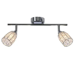 Flash Sale Srebrna listwa sufitowa, regulowane klosze 92-13392 z serii SHIBA Żyrandole Nowoczesne