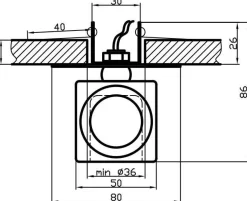 Sklep Kaja Srebrna oprawa podtynkowa, kryształowa 2264103 | Kaja Oświetlenie