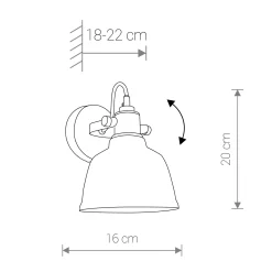 Sklep Kaja Srebrna, regulowana lampa ścienna, do sypialni 9154 | Kaja Oświetlenie