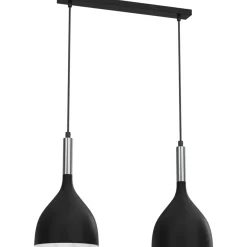Clearance Srebrno-czarna lampa wisząca, dwa klosze LX 3955 z serii NOAK | Kaja Żyrandole Nowoczesne