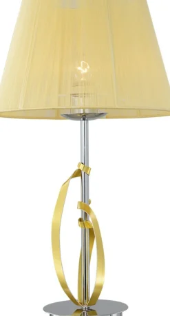 Sklep Kaja Srebrno-złota lampka stołowa do salonu 41-55071 DIVA | Kaja