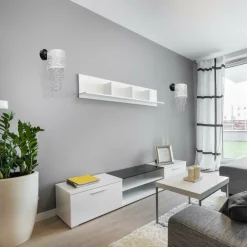 Sklep Kaja Srebrny kinkiet ścienny, kryształowy, glamour MLP6433 z serii ALMERIA | Kaja Ośw