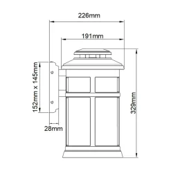 Sklep Kaja Stalowy kinkiet elewacyjny FE-NEWPORT-M-PBS z serii NEWPORT