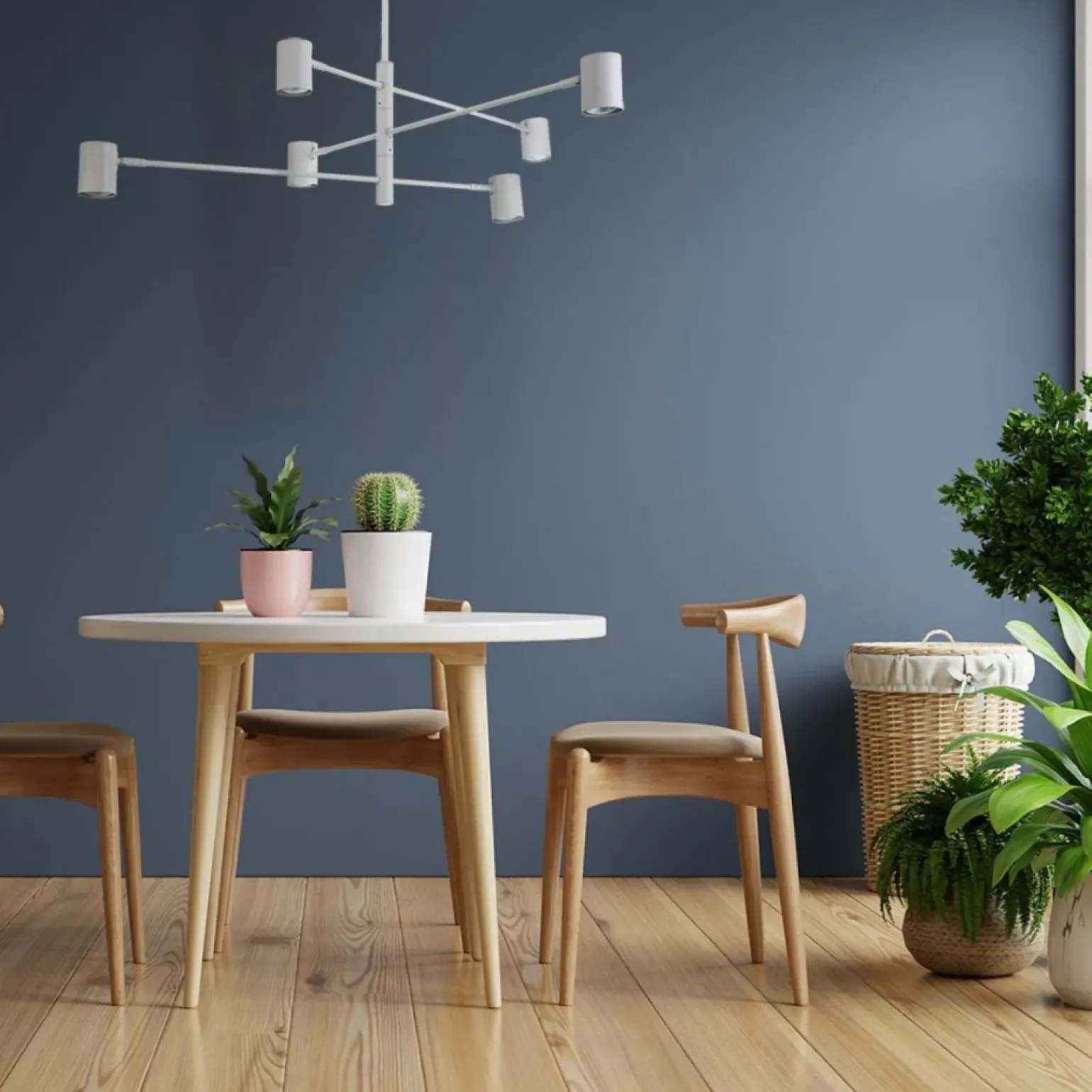 Outlet Stylowa, biała lampa z ruchomymi ramionami LP-731/6P WH z serii SNOW Żyrandole Nowoczesne