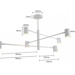 Outlet Stylowa, biała lampa z ruchomymi ramionami LP-731/6P WH z serii SNOW Żyrandole Nowoczesne