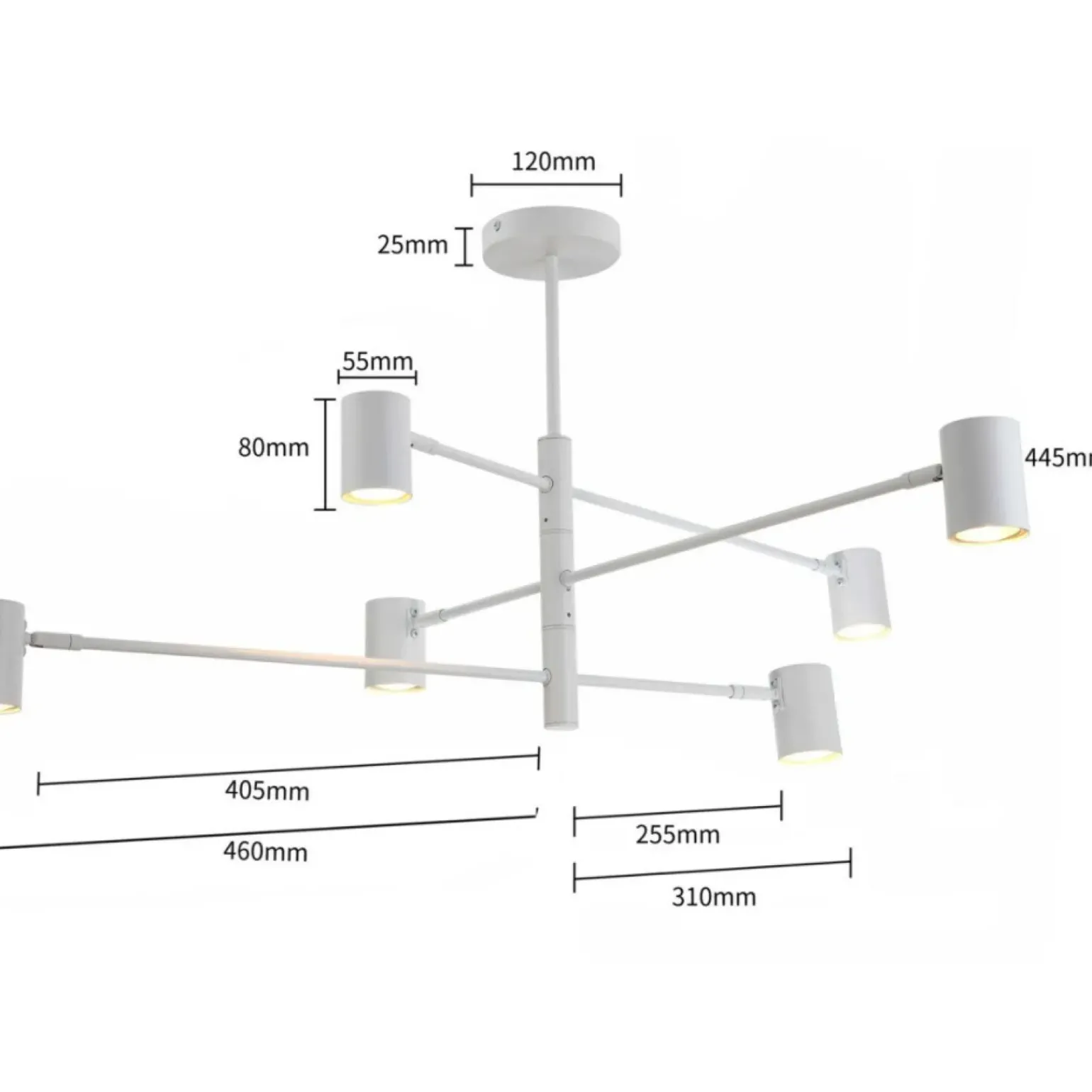 Outlet Stylowa, biała lampa z ruchomymi ramionami LP-731/6P WH z serii SNOW Żyrandole Nowoczesne