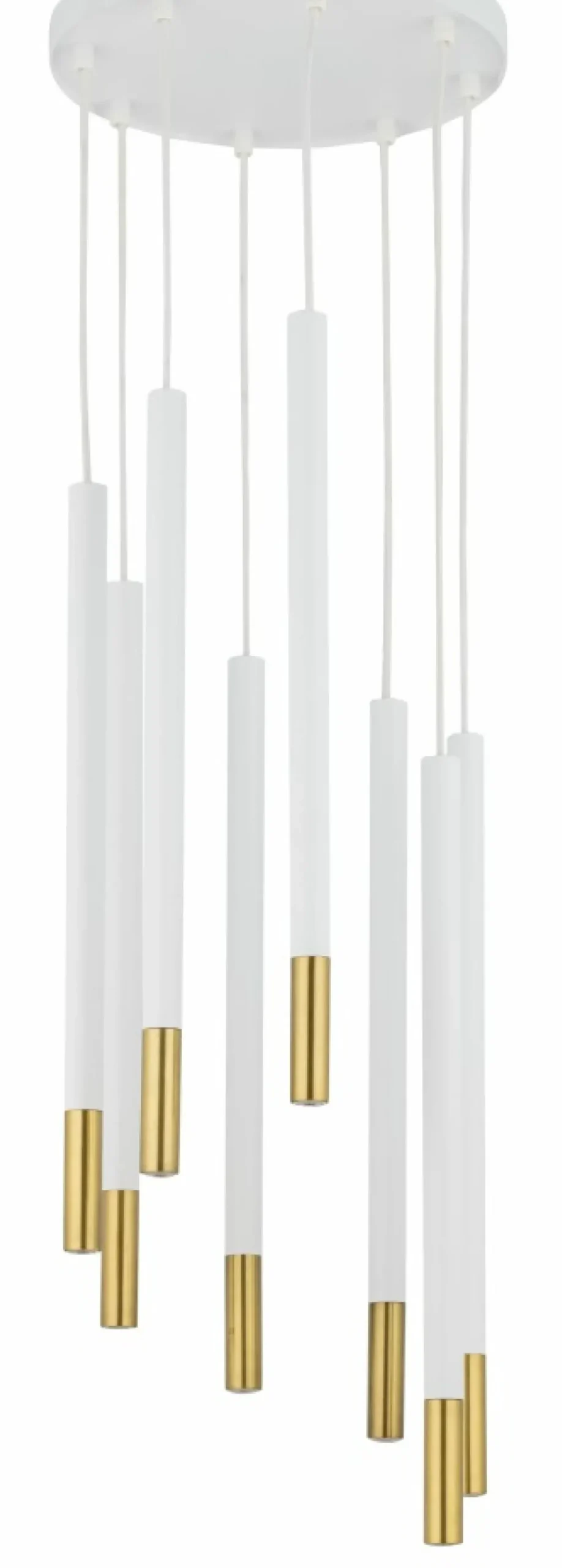 Best Sale Stylowa, biało-złota kaskada smukłych tub SIG 33240 z serii SOPEL DUE Żyrandole Nowoczesne
