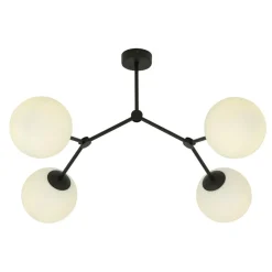 Best Stylowa, czarna lampa sufitowa z białymi kloszami 1133/4 SPACE | Kaja Żyrandole Nowoczesne