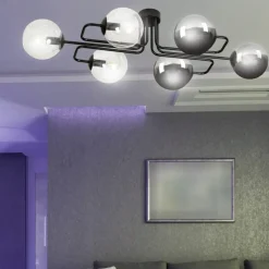 Cheap Stylowa czarna lampa sufitowa z kloszami 834/6A3 | Kaja Oświetlenie Żyrandole Nowoczesne