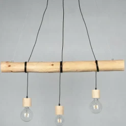 Online Stylowa, drewniana lampa wisząca do kuchni 68315350 TRABO PINO | Kaja Żyrandole Nowoczesne