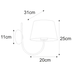 Sklep Kaja Stylowa lampa ścienna z czarno-złotym abażurem K-4337 | Kaja