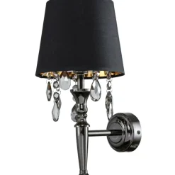 Sklep Kaja Stylowa lampa ścienna z kryształkami LP-0412/1W BK VIGO | Kaja
