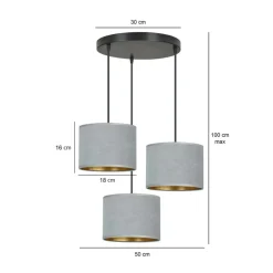 Fashion Stylowa lampa do przytulnej sypialni 1050/3PREM HILDE PREMIUM | Kaja Żyrandole Nowoczesne