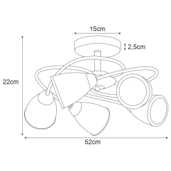 Sklep Kaja Stylowa lampa do salonu K-JSL-6059/5 CHR PLATO II | Kaja Oświetlenie