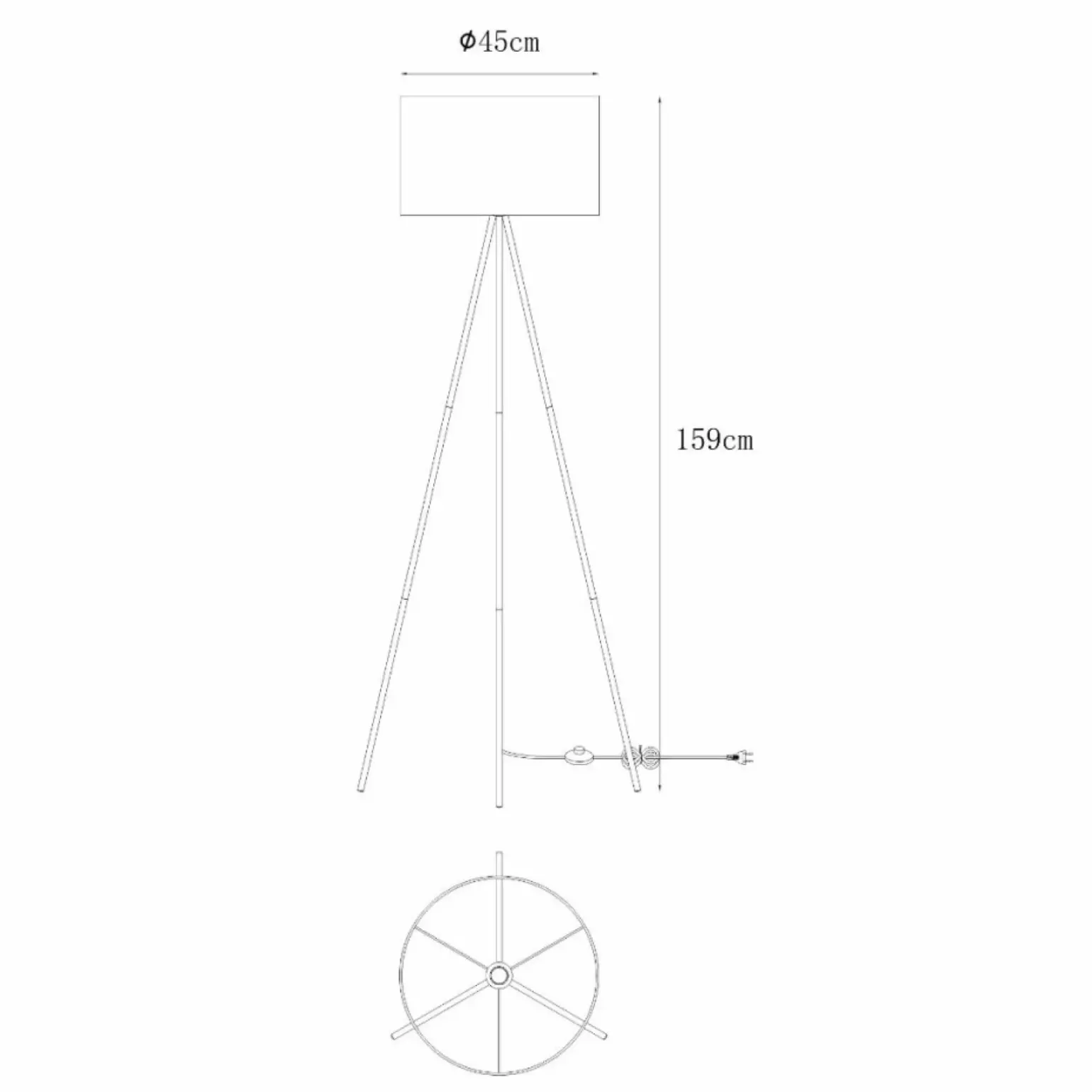 Sklep Kaja Stylowa lampa podłogowa, trójnóg z abażurem ZM A4001-BK z serii CARA