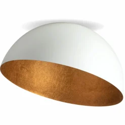 Best Stylowa lampa sufitowa, biała półkula SIG 32461 - SFERA 50 B/MIEDŹ Żyrandole Nowoczesne
