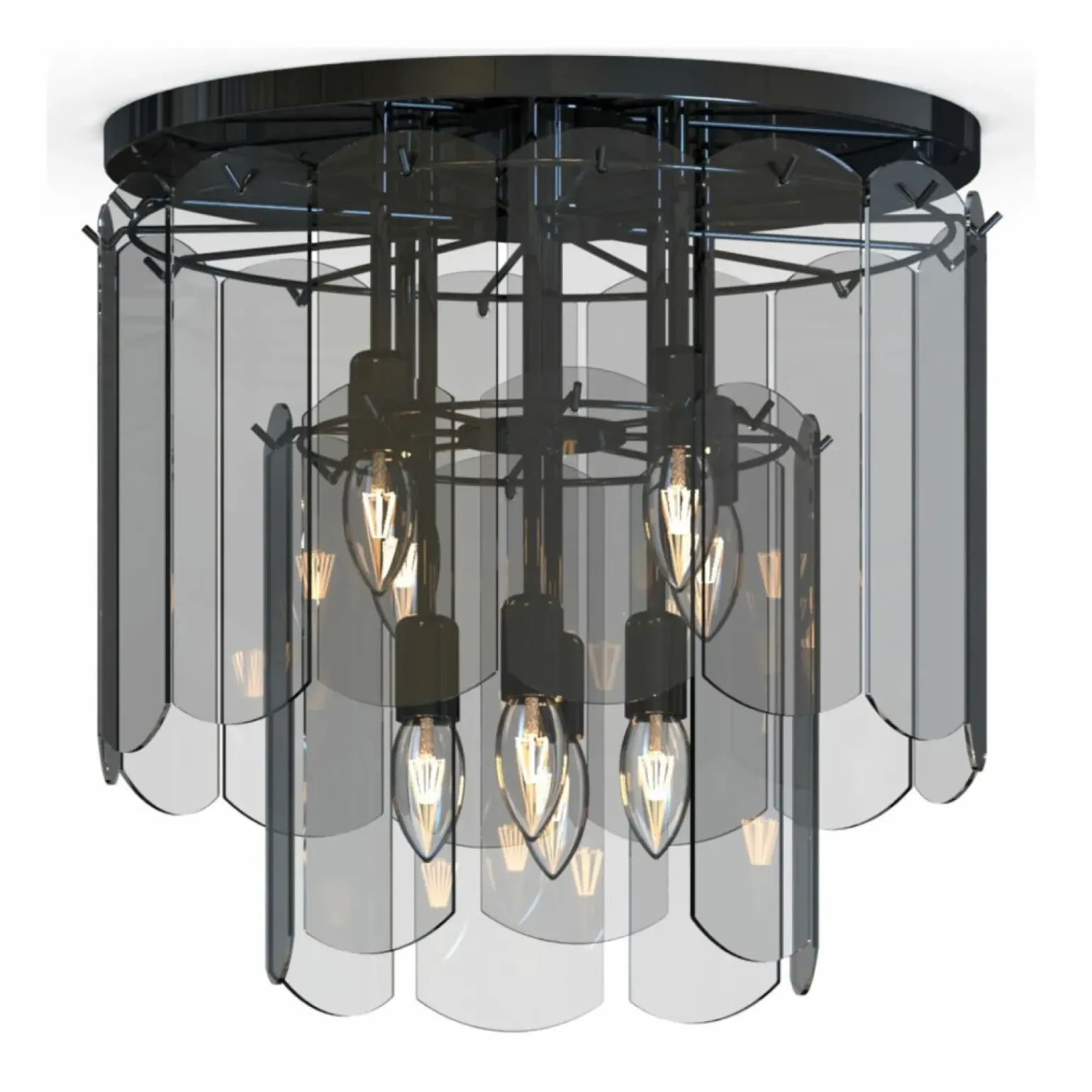 Clearance Stylowa lampa sufitowa, czarna plafoniera MX3523-8M-EBCN NIRA | Kaja Żyrandole Nowoczesne